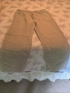 TNA Neutral Drawstring Linen-Blend Pants - Beige